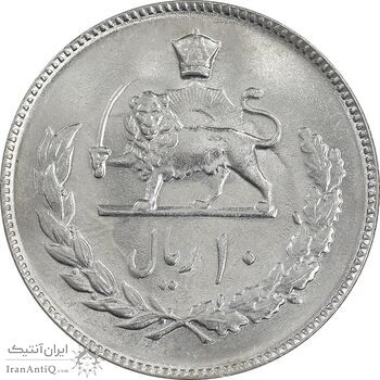سکه 10 ریال 1354 - MS62 - محمد رضا شاه