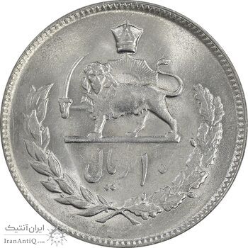سکه 10 ریال 1353 - MS62 - محمد رضا شاه