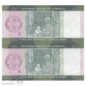 اسکناس 100 دلار 2022 جمهوری - جفت - UNC62 - لیبریا