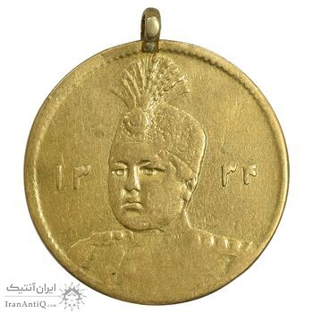 سکه طلا 5000 دینار 1334 تصویری - EF - احمد شاه