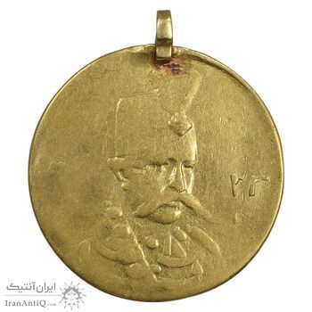 سکه طلا 5000 دینار 1323 تصویری - VF - مظفرالدین شاه