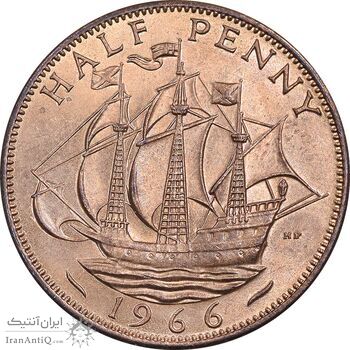 سکه 1/2 پنی 1966 الیزابت دوم - MS64 - انگلستان
