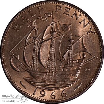 سکه 1/2 پنی 1966 الیزابت دوم - MS64 - انگلستان