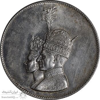 مدال نقره جشن تاجگذاری 1346 - MS63 - محمد رضا شاه