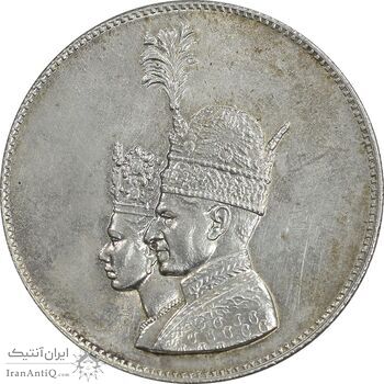 مدال نقره جشن تاجگذاری 1346 - MS63 - محمد رضا شاه