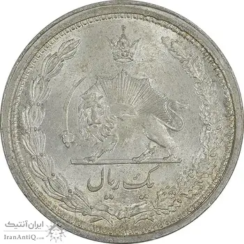 سکه 1 ریال 1313/0 - سورشارژ تاریخ - MS63 - رضا شاه