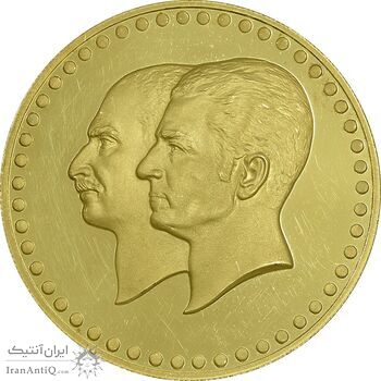 مدال طلا 40 گرمی بانک ملی - دایره - PF63 - محمد رضا شاه