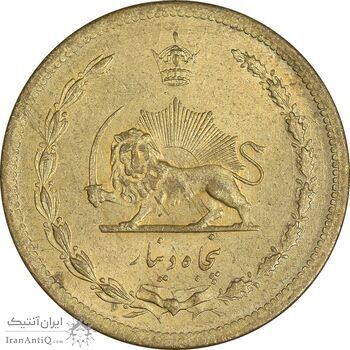 سکه 50 دینار 1317 برنز - MS63 - رضا شاه