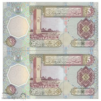 اسکناس 5 دینار بدون تاریخ (2002) جماهیریه - DAMZ - جفت - UNC64 - لیبی