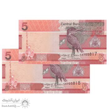 اسکناس 5 دالاسی 2023 جمهوری - جفت - UNC64 - گامبیا