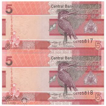 اسکناس 5 دالاسی 2023 جمهوری - جفت - UNC64 - گامبیا
