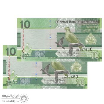 اسکناس 10 دالاسی 2023 جمهوری - جفت - UNC64 - گامبیا