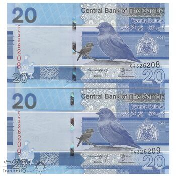 اسکناس 20 دالاسی 2023 جمهوری - جفت - UNC64 - گامبیا