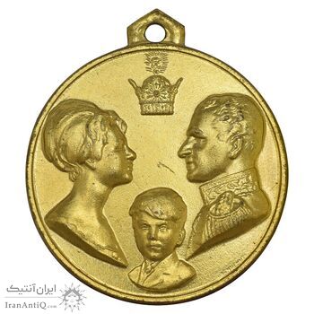 مدال آویزی تاجگذاری - سه رخ - UNC - محمد رضا شاه