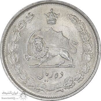 سکه 10 ریال 1324 - MS63 - محمد رضا شاه