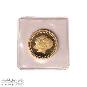 مدال طلا 2.5 گرمی بانک ملی - با پلمپ - PF66 - محمد رضا شاه