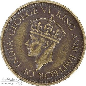 سکه 25 سنت 1943 جرج ششم - AU50 - هند