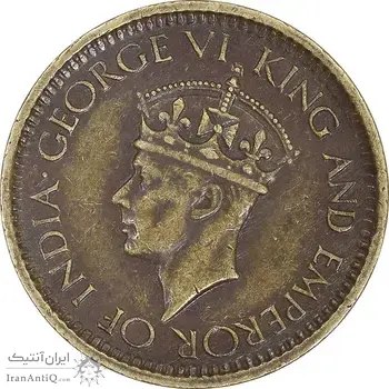 سکه 25 سنت 1943 جرج ششم - AU50 - هند