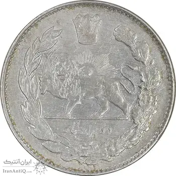 سکه 2000 دینار 1335 تصویری - واریته 5 تاریخ بالا - AU50 - احمد شاه