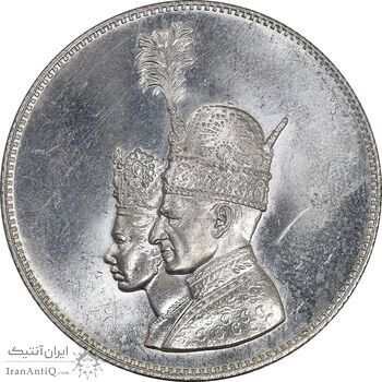 مدال نقره جشن تاجگذاری 1346 - MS63 - محمد رضا شاه