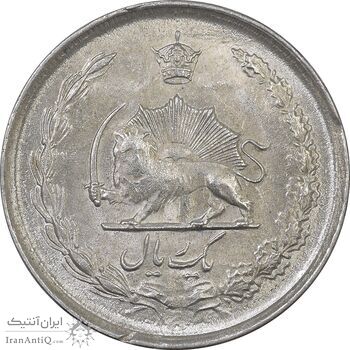سکه 1 ریال 1323 نقره - MS61 - محمد رضا شاه