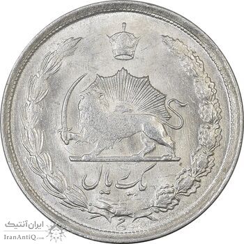 سکه 1 ریال 1323 نقره - AU58 - محمد رضا شاه