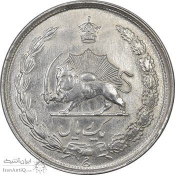 سکه 1 ریال 1323 نقره - AU58 - محمد رضا شاه