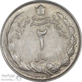 سکه 2 ریال 1322 - AU58 - محمد رضا شاه