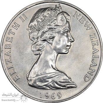 مدال 1 دلار 1969 الیزابت دوم - UNC - نیوزلند