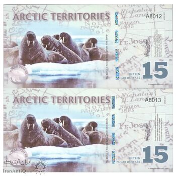 اسکناس 15 پولار دلار 2011 - جفت - UNC66 - شمالگان (قطب شمال)