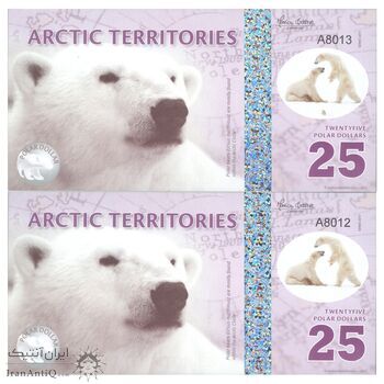 اسکناس 25 پولار دلار 2017 - جفت - UNC66 - شمالگان (قطب شمال)