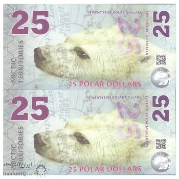 اسکناس 25 پولار دلار 2017 - جفت - UNC66 - شمالگان (قطب شمال)