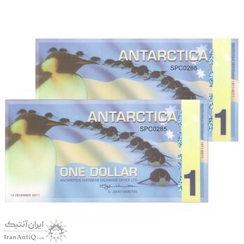 اسکناس 1 دلار 2011 دفتر مبادلات خارجی قطب جنوب - صدمین سالگرد قطب جنوب - جفت - UNC66 - جنوبگان (قطب جنوب)