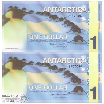 اسکناس 1 دلار 2011 دفتر مبادلات خارجی قطب جنوب - صدمین سالگرد قطب جنوب - جفت - UNC66 - جنوبگان (قطب جنوب)