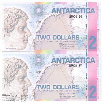 اسکناس 2 دلار 2008 دفتر مبادلات خارجی قطب جنوب - قلمرو وابسته راس - جفت - UNC66 - جنوبگان (قطب جنوب)