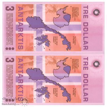 اسکناس 3 دلار 2008 دفتر مبادلات خارجی قطب جنوب - سرزمین شهبانو ماود - جفت - UNC66 - جنوبگان (قطب جنوب)