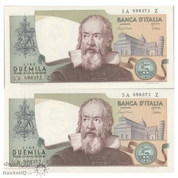 اسکناس 2000 لیر 1983 (گالیله) جمهوری - جفت - UNC65 - ایتالیا