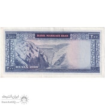 اسکناس 200 ریال (آموزگار - جهانشاهی) - تک - AU50 - محمد رضا شاه