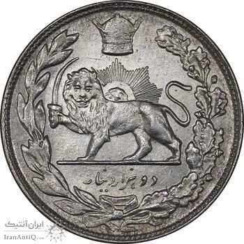 سکه 2000 دینار 1306 تصویری - ضرب تهران - MS62 - رضا شاه