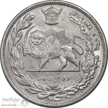 سکه 2000 دینار 1306 تصویری - ضرب لنینگراد - MS62 - رضا شاه