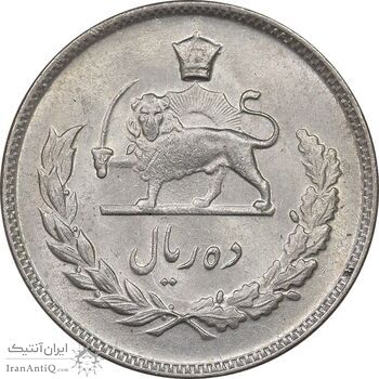 سکه 10 ریال 1348 - MS61 - محمد رضا شاه