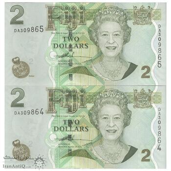 اسکناس 2 دلار بدون تاریخ (2007) جمهوری - SN - جفت - UNC63 - فیجی