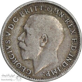 سکه 3 پنس 1917 جرج پنجم - VF35 - انگلستان