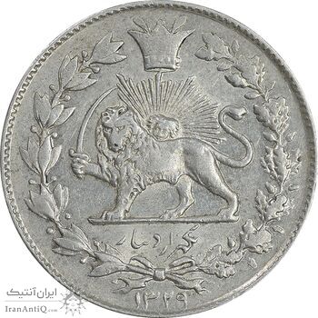 سکه 1000 دینار 1329 خطی - AU58 - احمد شاه