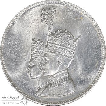 مدال نقره جشن تاجگذاری 1346 - MS62 - محمد رضا شاه