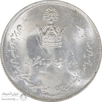 مدال نقره جشن تاجگذاری 1346 - MS62 - محمد رضا شاه