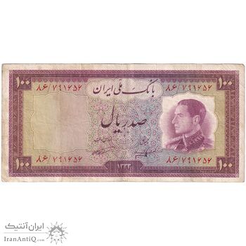 اسکناس 100 ریال 1333 - تک - VF35 - محمد رضا شاه