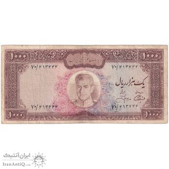 اسکناس 1000 ریال (آموزگار - جهانشاهی) - تک - VF20 - محمد رضا شاه