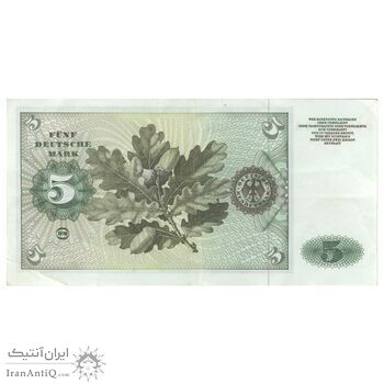 اسکناس 5 مارک 1960 جمهوری فدرال - تک - EF40 - آلمان