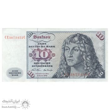 اسکناس 10 مارک 1970 جمهوری فدرال - تک - EF40 - آلمان